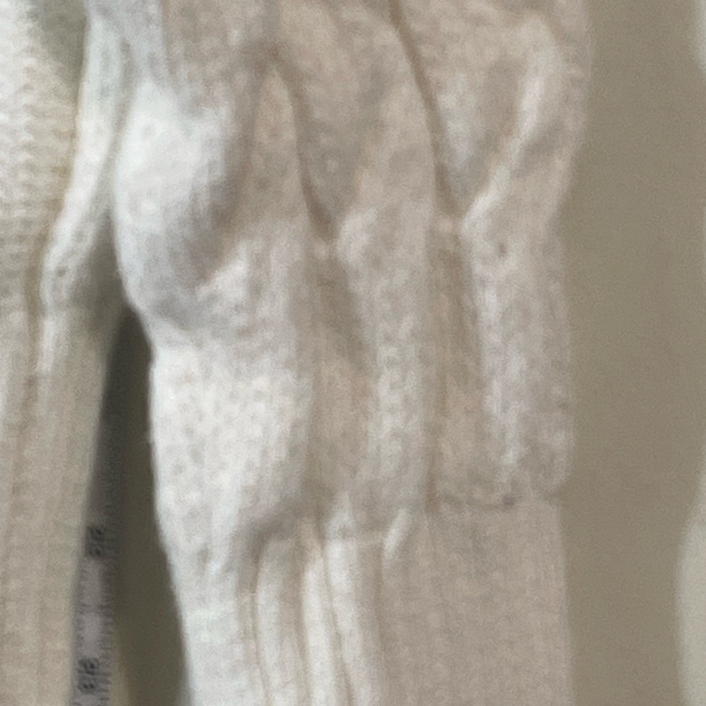 GAP Cable‎ Knit Fisherman's Sweater Women's White Crew Neck Cotton Size XS - Picture 8 of 11